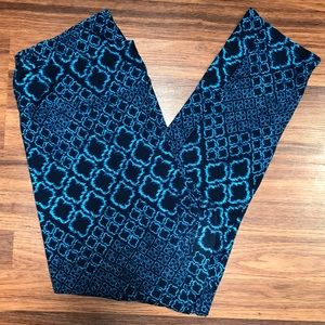 Blue and Black patterned TC LuLaRoe Leggings